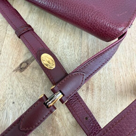Cartier Burgendy Leather Cross Body Bag - Picture 9 of 14